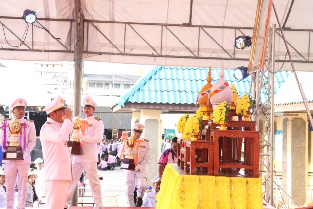 พิธีอัญเชิญถ้วยรางวัลพระราชทาน งานประเพณีชักพระอำเภอทุ่งสง ครั้งที่ 22 ประจำปี 2568